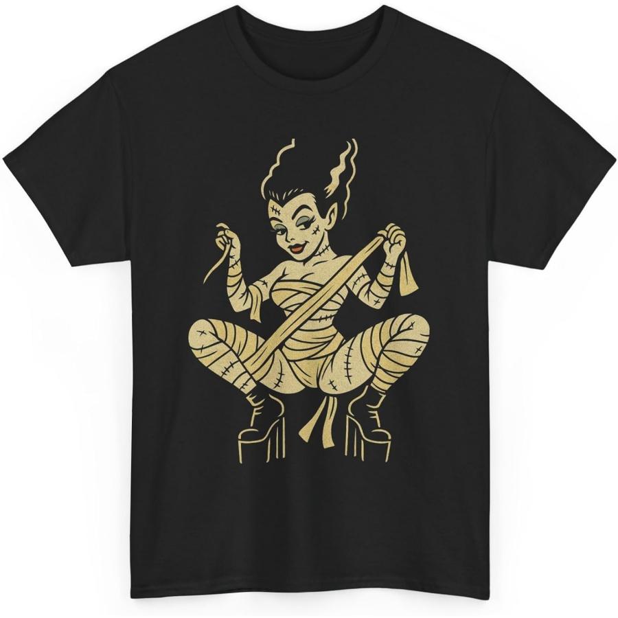 Sexy Mummy T-Shirt Pinup Monster Girl Graphic Tee Halloween Rockabilly Horror Babe Undead Wrap Design XXXXXL разноцветный