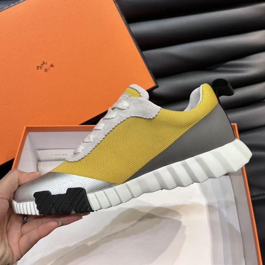 H Fashion Casual Sports Shoes Early Spring Leather Men's and Women's Flat Running Shoes
