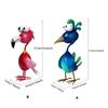Elegant Flamingoes Peacocks Chicken Garden Sculpture Durability Rusts Resistant Iron Weatherproofed Art Decoration