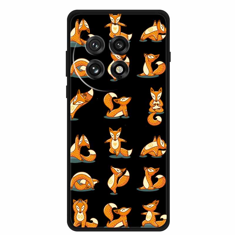Black Silicone Case For OnePlus 13 5G Case Cartoon Cat Soft Back Cover For OnePlus Ace5 5G Ace 5 Pro 13R Phone Case Shell Coque