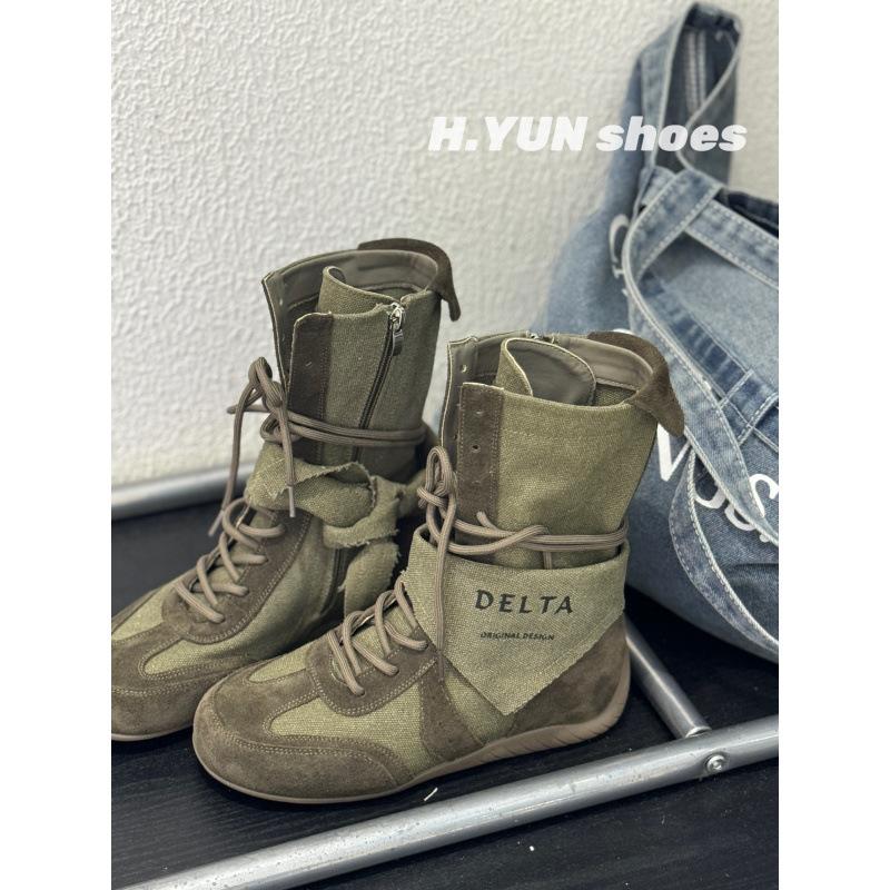 

2025 spring new leather platform Martin boots women s British style retro short lace-up single boots versatile casual women s shoes 40