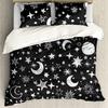 Star Single Double Twin Queen Bedding Set 2/3pcs Night Sky Polyester Bed Cover Kid Duvet Cover Set Dark Blue Galaxy Bedclothes