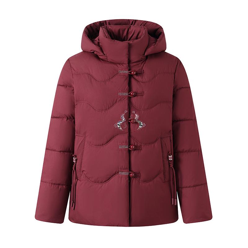Plus Size Winter Cotton Padded Jacket for Middle-Aged and Elderly Women - Warm and Loose Fit