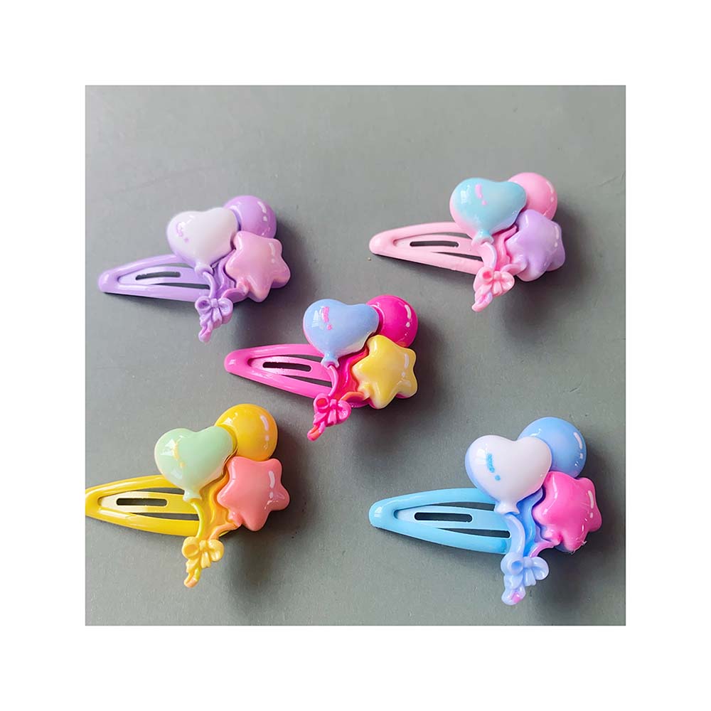 100PCS Heart Balloon Hairpin Hair Claws Clips for Girls Kids Children Crab Headband Korean Hair Accessories Headwear