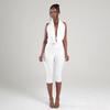 Women's 2026 Summer Draped Neck Backless Tie Bodycon Jumpsuit