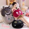 Cute Little Monster Dumpling Black Cat Plush Throw Pillow Cartoon Sofa Cushion Bedside Pillow Car Seat Waist Rest