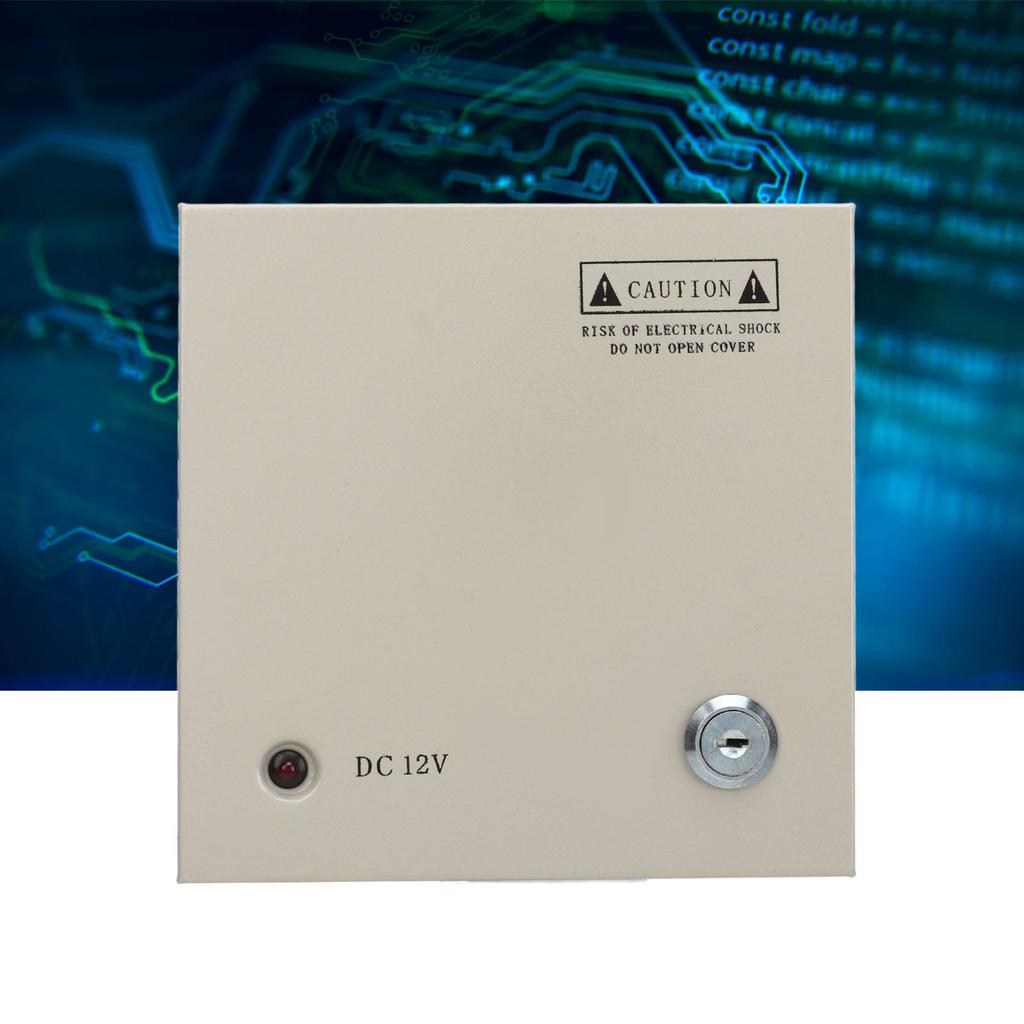 CCTV napájecí box, rozvodná krabice, 12V, 4 kanály, pojistka 5A, 110V/220V s kovovým krytem