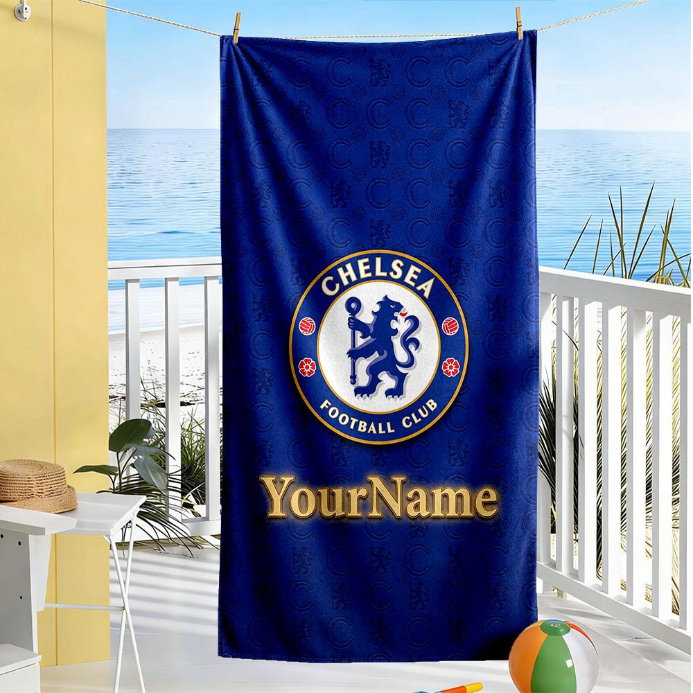 Chelsea Kişiselleştirilebilir Metin Plaj Havlusu Yüksek Emicilik & Hızlı Kuruma Yüzme, Spor Salonu, Kamp, Yoga, Tatil İçin Uygundur