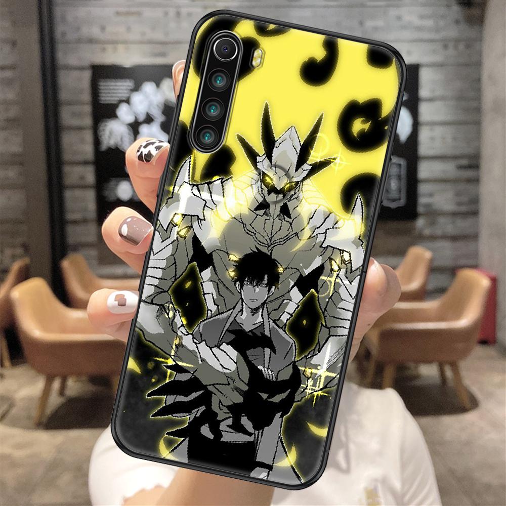 Anime Solo Leveling Telefonkasten für Xiaomi Redmi Note 7 8 9 10 7A 8T 9A 9T 9S 10S Pro schwarz Mode Funda Malerei Cover weich