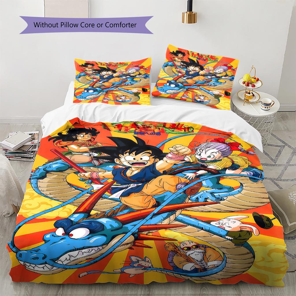Biancheria da letto con motivo DRAGON BALL, Set piumone Copripiumone Federa Regalo di Compleanno per la Casa (1 * copripiumino + 2 * federa, senza nucleo)