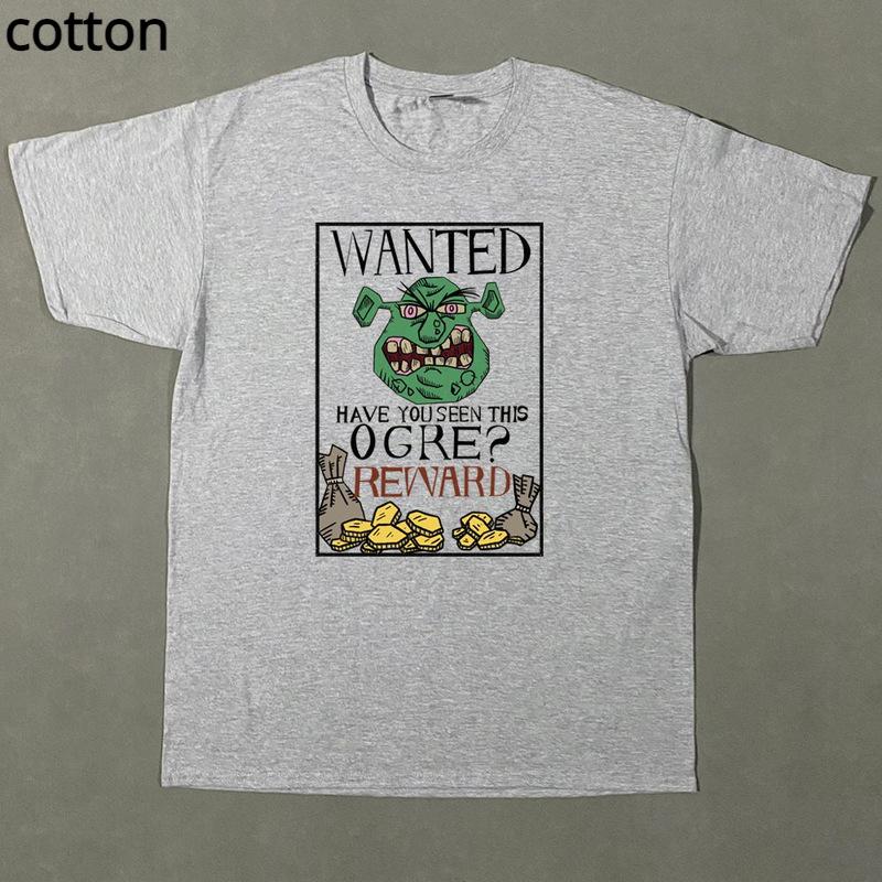Shrek Print T Shirt Men Women Summer Cotton Wide T-Shirt