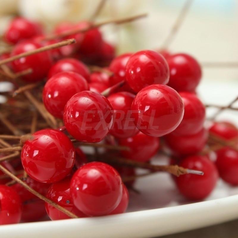BESPORTBLE 100pcs 12mm Artificial Holly Berry Picks - Christmas DIY Decor For Trees, Wreaths & Crafts - View #4