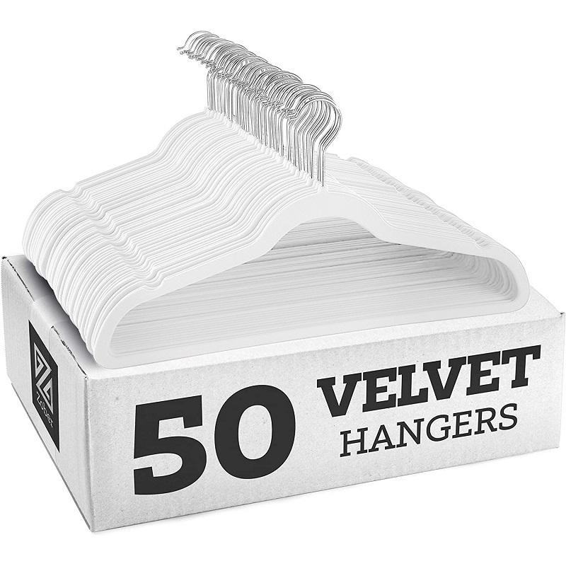50PCS Velvet Hangers Shirt Clothes Drying Rack Wardrobe Organizer And Storage For Coats Pants Dress Rack Balcony Home Accessory