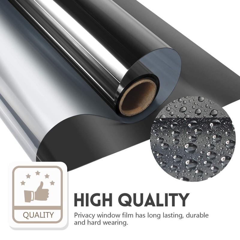 1/2 Meter One Way Mirror Window Film Vinyl Self-adhesive Reflective Solar Film Window Tint for Home Sliver Glass Sticker