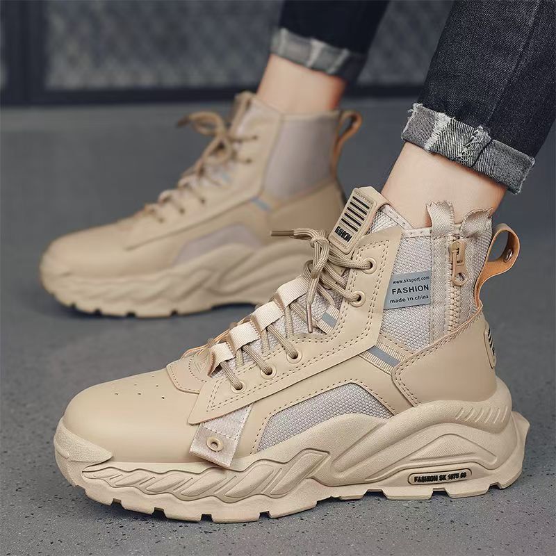 

Autumn Men s High Boots Comfortable Training Botas Mens Outdoor Waterproof Non-slip Desert Combat Boots Botas Para Hombre 39