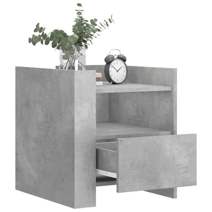 VidaXL Table de chevet gris béton 45x50x50 cm bois d’ingénierie, meuble de chevet, table d'appoint, armoire de lit, armoire 848279