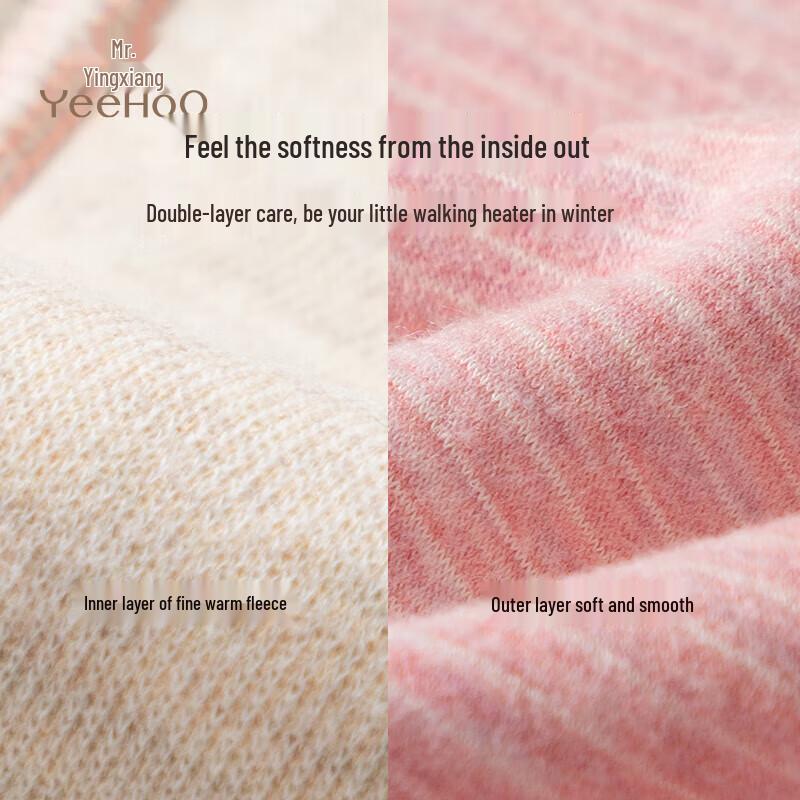 YEEHOO Kids Double-Layer Thick Thermal Pants