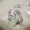 Vintage Hand Carved Spiral Women's Ring Minimalist CopperColor Metal Geometry Daily Wear Party Jewelry Anniversary Gift