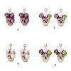 Chic Zircon Inlaid Skull Studs Earrings Versatile Skull Ear Studs Adorned with Zircon and Glitter for Various Occasions