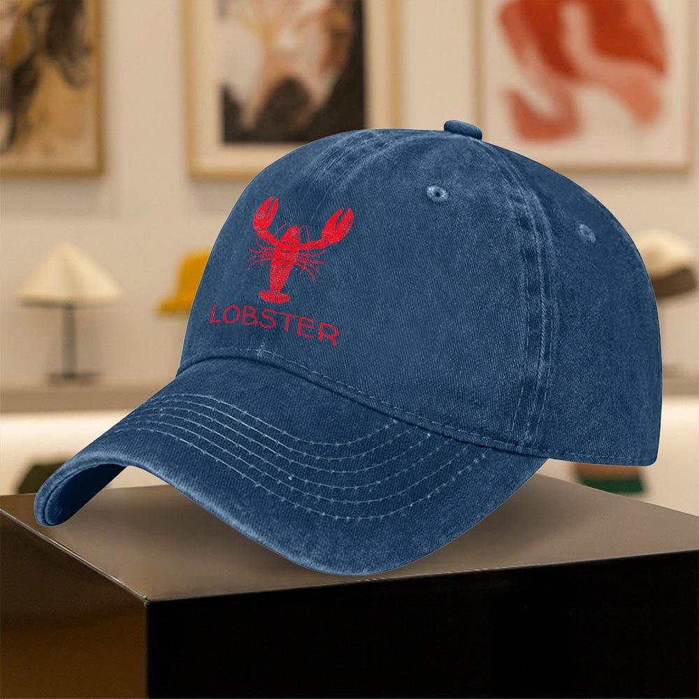 Classic Trendy Lobster Printed Baseball Cap for Unisex and Women Retro Duck Tongue Hat for Outings Camping Cycling