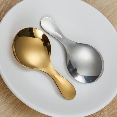 Edelstahl Mini Löffel Kurzstieliger Löffel Eiscremelöffel Milchpulverlöffel für Küche Restaurant