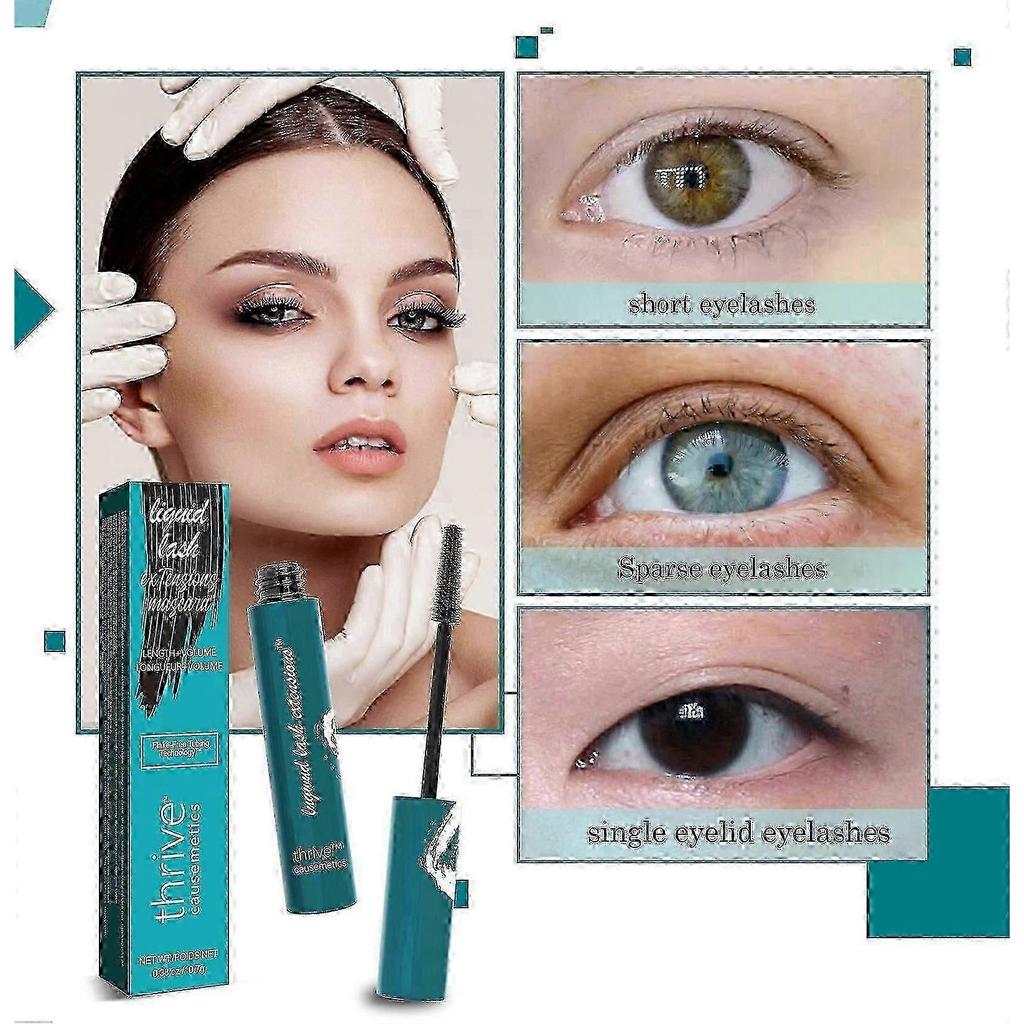 Thrive Causemetics Řasenka Liquid Lash Extensions 2025, Neuvěřitelná délka, Dlouhotrvající, Bez žmolků, Hypoalergenní (Černá)
