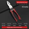 Industrial Grade Multi-Functional Wire Cutter Set: 8" Needle-Nose Pliers, 6" Diagonal Cutters, and Electrician's Snips.