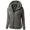 Abrigo de invierno para mujer, sudadera con capucha y cremallera de felpa