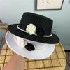10CM Wide Brim Flat Top Felt Hat French Hepburn Style Panama Trilby Cap New Jazz Hats  Gift