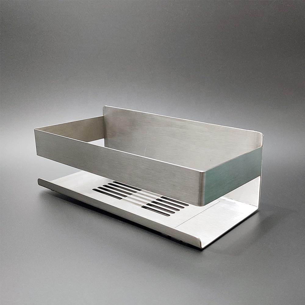 Hotel Bathroom No Drilling Stainless Steel Shower Storage Shelves, Adhesive Removable Large Capacity Wall Mount Bath Organizer