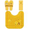 My Neighbor Totoro Catbus Toilet Mat Set Yellow Ghibli Senko Slippers Toilet Paper Holder Cover Totoro Flower Bus Stop (3 Pieces)