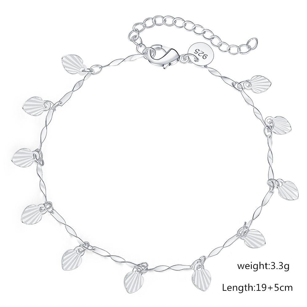 925 Sterling Silver Pretty Nice Leaf Chain Bracelet Fashion Charm Anklet Wedding Cute Women Lady Party Gift LH036