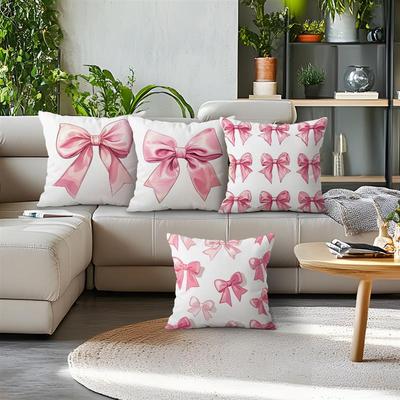 Heimdeko Rosa Schleifenmuster Dekorative Kissenbezüge Muster Kissenbezug Geeignet für Sofa Schlafzimmer Auto Kissenbezug