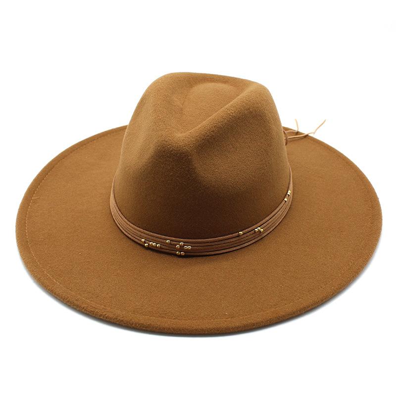 Cappello Jazz in Lana Stile Britannico per Uomo e Donna Cappello a Tesa Larga Cappello Classico in Lana Tesa 9,5 Cm