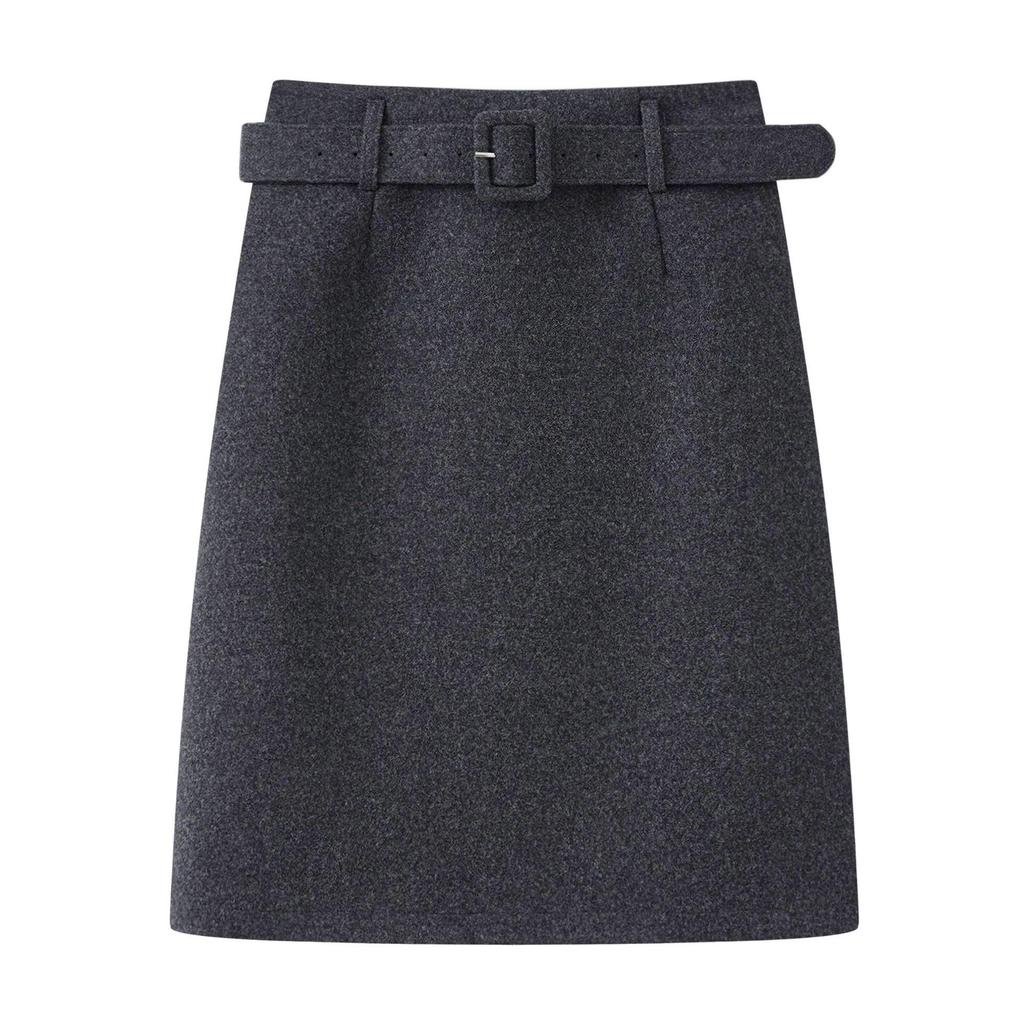 Chic High-Waisted Midi Skirt for Women, 2025 Fall/Winter: Slimming, Versatile, Knee-Length with Back Slit.