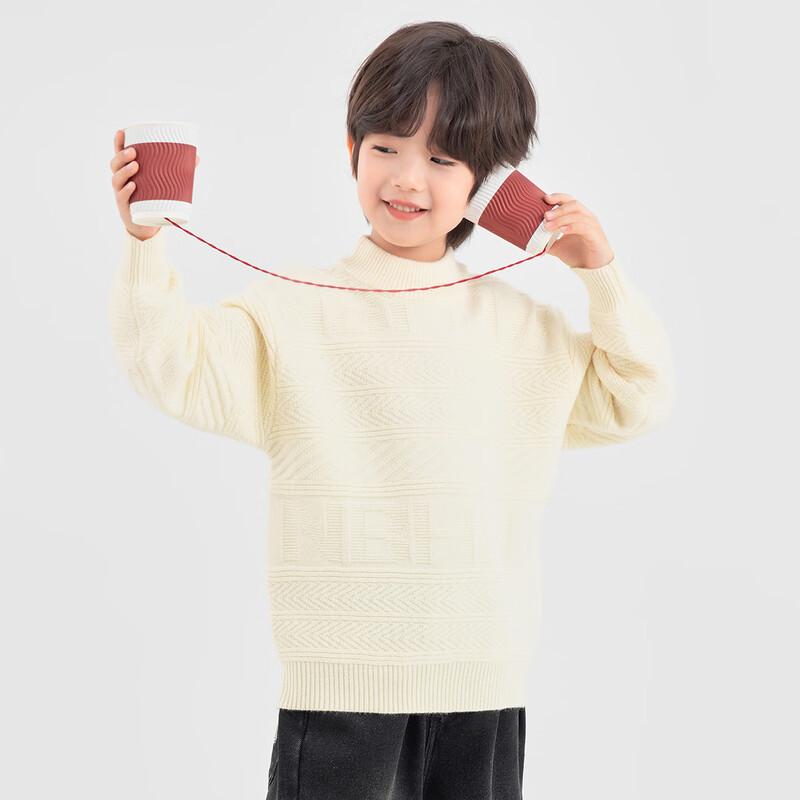 DuoDuoJia Boys  Cable Knit Crew Neck Sweater 110