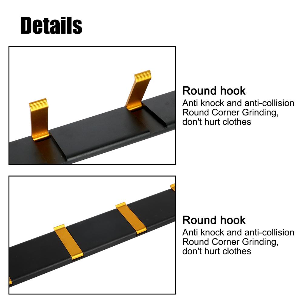 Coat Clothes Holder Folding Towel Hanger Wall Hooks 2 Ways Installation Space Aluminum For Bathroom Kitchen Bedroom Hallway