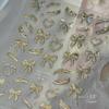 Elegant Silver Butterfly Frame Border Nail Art Stickers Hearts Stars Moon Feather Metal Self Adhesive Decoration Manicure Decal