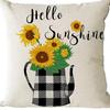 Plant and Flower Pillowcase American Pastoral Linen Pillowcase Cushion Cover Home Sofa Car