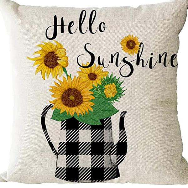 Plant and Flower Pillowcase American Pastoral Linen Pillowcase Cushion Cover Home Sofa Car