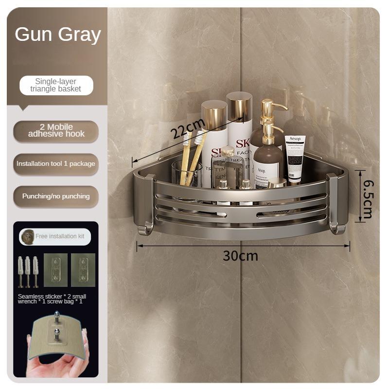 

Самоклеящаяся вешалка для полотенец, душевая вешалка, серый алюминиевый держатель для полок, крючок для штанги, без сверления, аксессуары для туалета и ванной комнаты