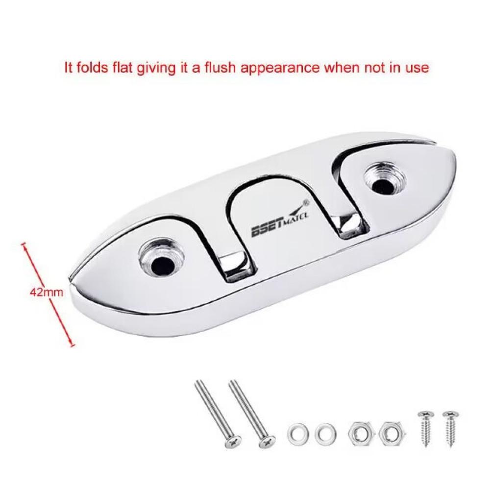 120mm Stainless Steel 316 Boat Flip Up Folding Pull Up Cleat Dock Deck Marine Hardware Line Rope Mooring Cleat Accessorie