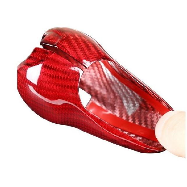 Red Real Carbon Fiber Gear Shift Knob Cover Trim Fit for Porsche 911 718 Cayman