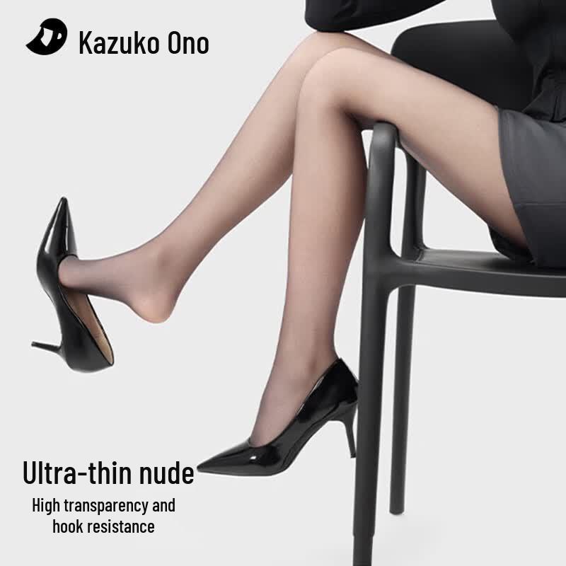 Ono Kazuko Women s 0D Air Black Sheer Anti-Snag Pantyhose One Size