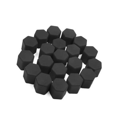 ACROPIX Car Wheel Nuts 15mm Lug Hub Cover Screws Dustproof Cap Black 20pcs