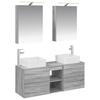 5 Piece Bathroom Furniture Set Gray Sonoma Engineered Wood and Glass