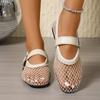 Fashion New Women Round Toe Flat Casual Sandals Trend Luxury Designer Shoes Women Hollow Breathable Ballet Beach Sandals Mary Jane Shoes