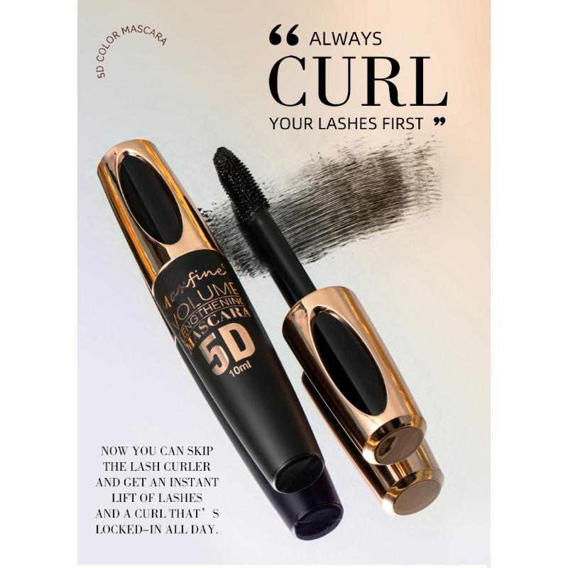 5D Colorful Mascara - Waterproof, Smudge-proof Curling & Volumizing Mascara For Daily & Party Makeup