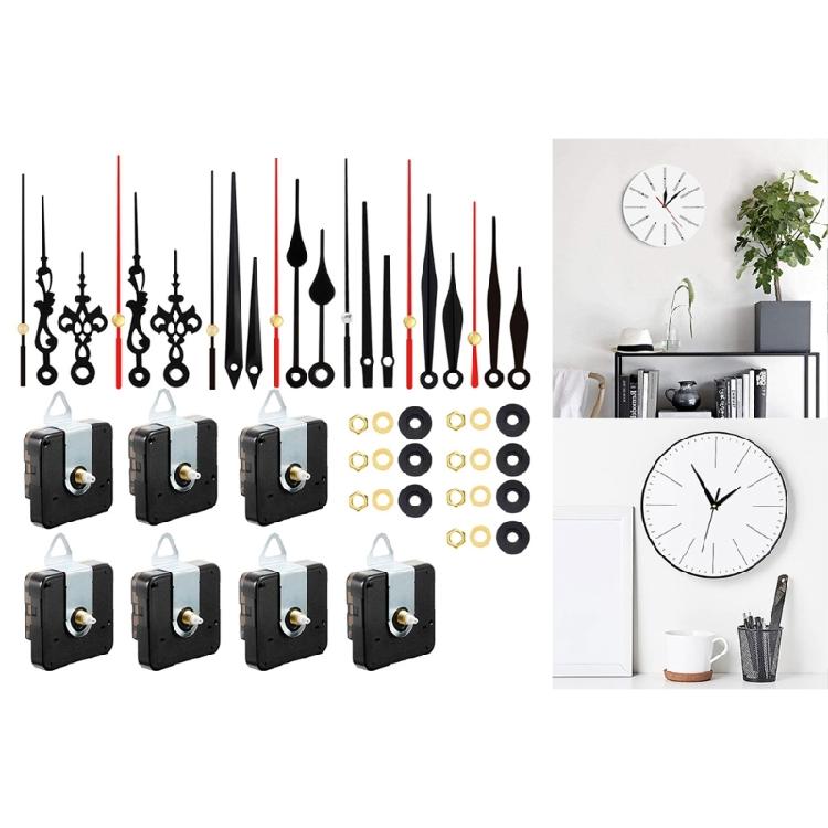 Different Shafts Clock Mechanism Kits with 7 Set Clock Hands for DIY Wall Clock