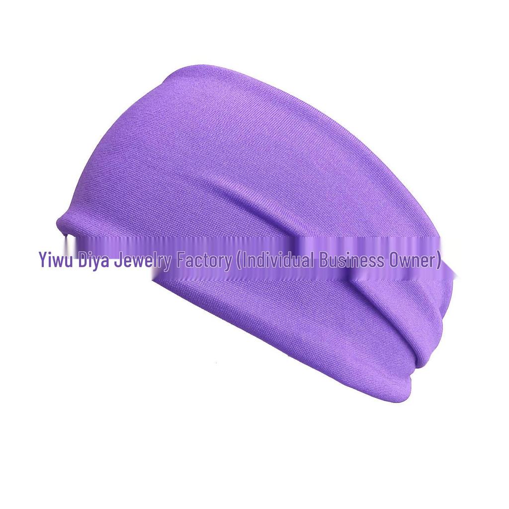 Unisex Elastic Sports & Yoga Headbands, Sweat-Absorbing Cotton Hair Accessories, Solid Colors